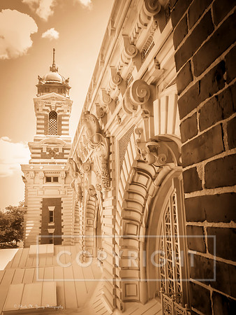 Top of Ellis Island Immigration Building-Sepia