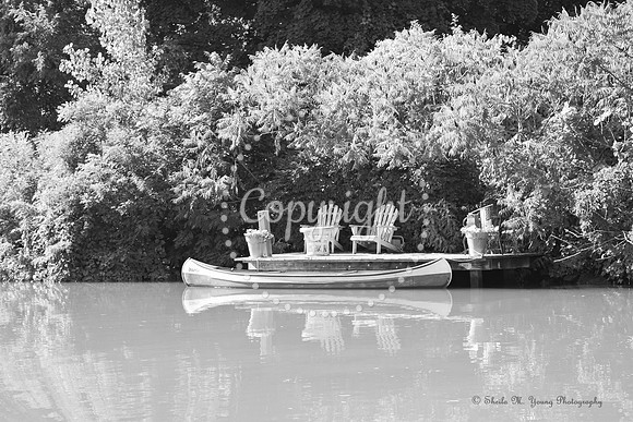 Resting Place-Black & White Erie Canal, Fairport, NY