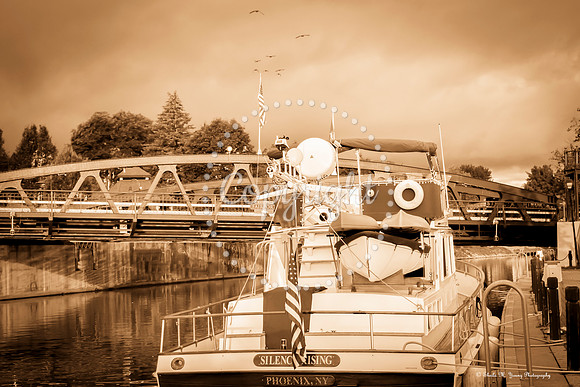 Silence Rising at Fairport Lift Bridge-Sepia