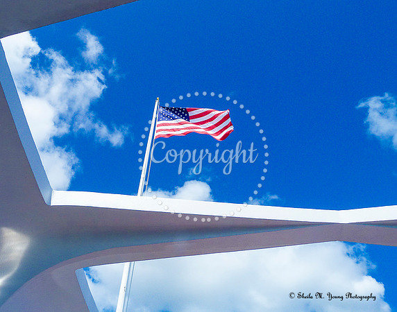 American Flag Over Pearl Harbor